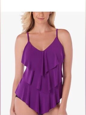 Magicsuit Purple Rita Tankini Swim Top - NWT - 16